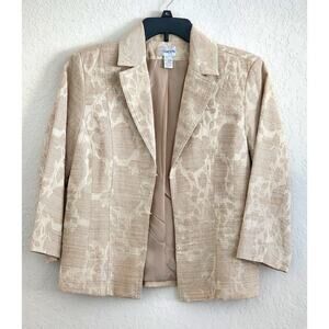 Jacket/Blazer-Chico's-Cream-Brocade Style Material-Short Length-Chico's Size 1/S